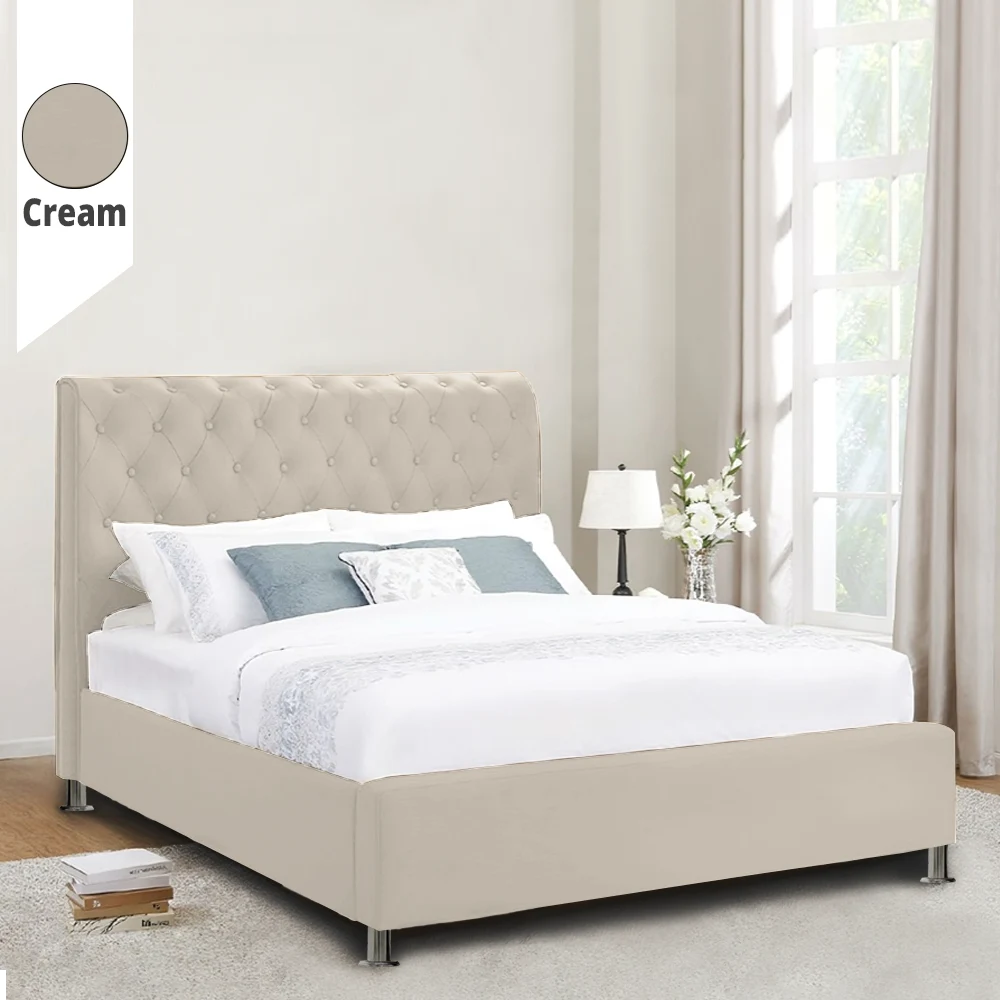 Yfasmatino krevati Lydia Cream Yfasmatino krevati Lydia White ypnos.gr