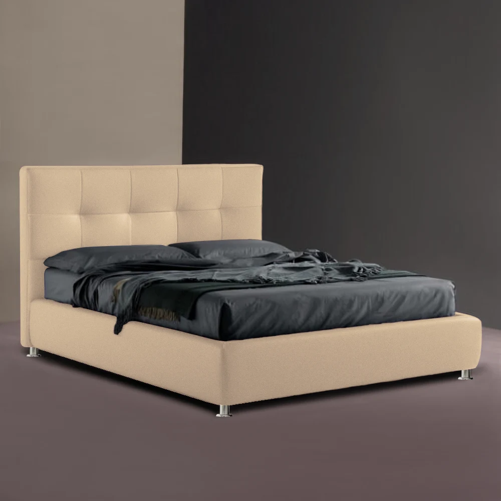 Υφασμάτινο Κρεβάτι Ύπνου Areti_Beige