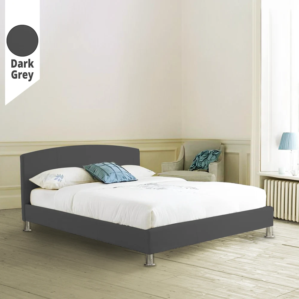 Υφασμάτινο Κρεβάτι Agni Dark Grey ypnos.gr