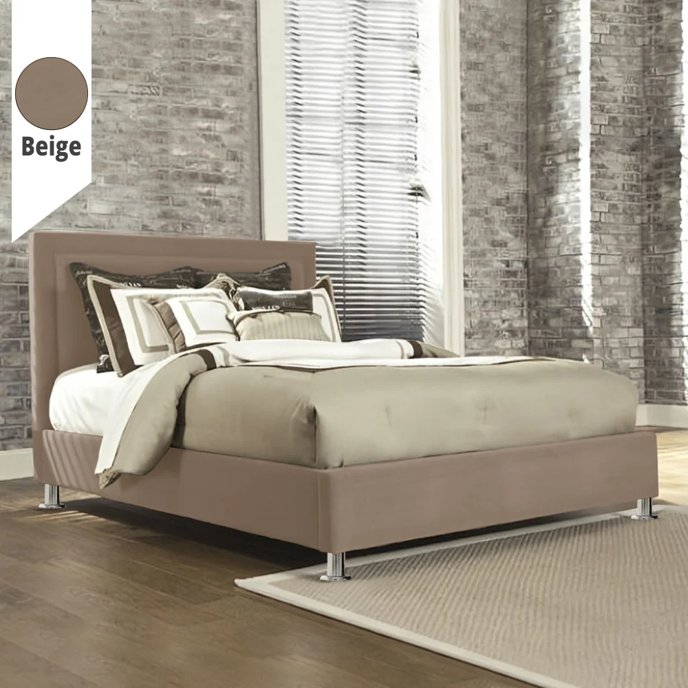 Υφασμάτινο Κρεβάτι Light_Beige ypnos.gr