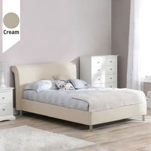 Υφασμάτινο Κρεβάτι Loli Cream ypnos.gr