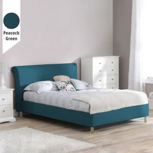 Υφασμάτινο Κρεβάτι Loli Peacock Green ypnos.gr