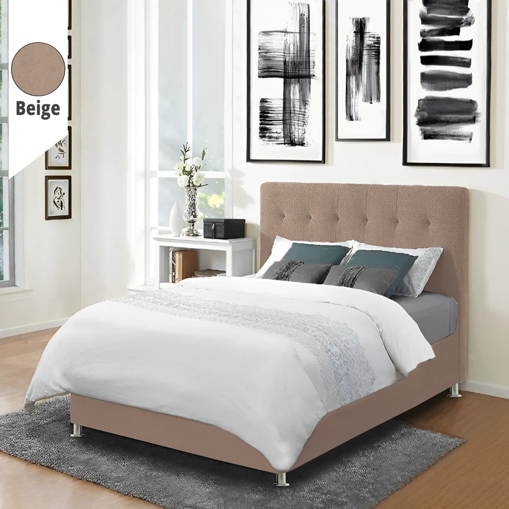 Υφασμάτινο Κρεβάτι Αlkistis Beige ypnos.gr