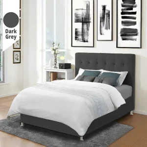 Υφασμάτινο Κρεβάτι Αlkistis Dark Grey ypnos.gr