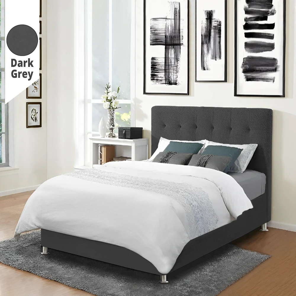 Υφασμάτινο Κρεβάτι Αlkistis Dark Grey ypnos.gr