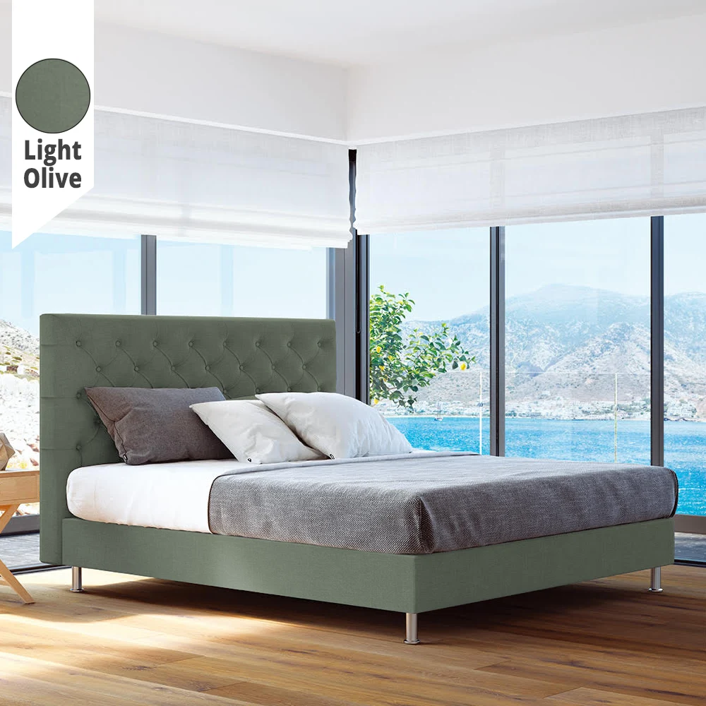 Υφασμάτινο Κρεβάτι Light Olive