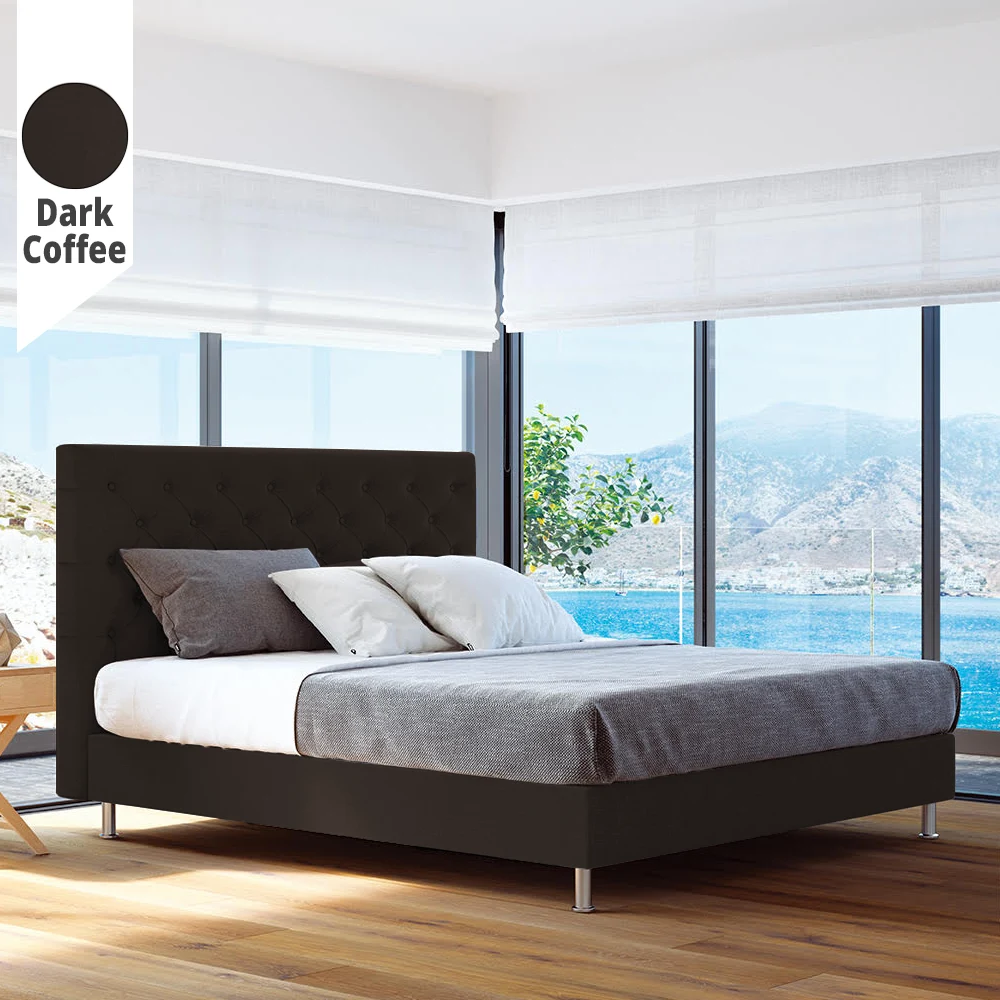 Υφασμάτινο Κρεβάτι Silvi Dark Coffee