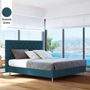 Υφασμάτινο Κρεβάτι Silvi Peacock Green