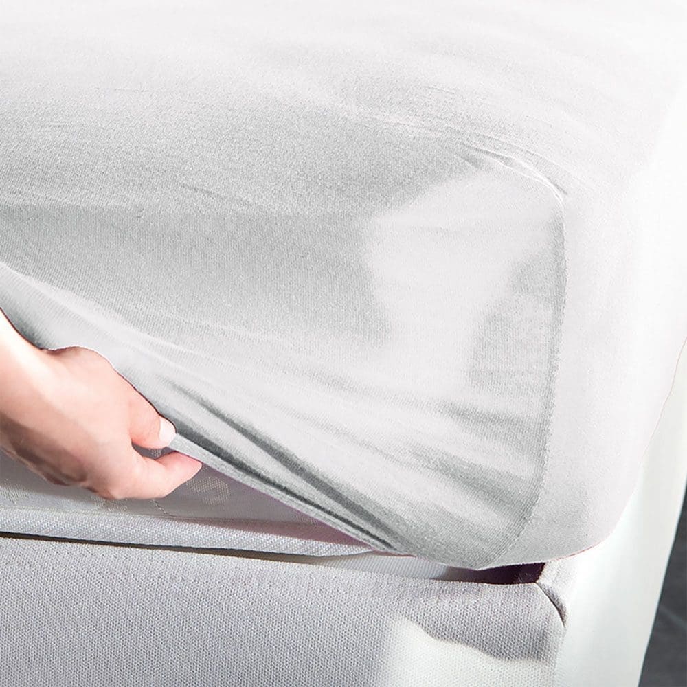 Σεντόνι Μακό Υπέρδιπλο Με Λάστιχο La Luna Jersey White (160x200)