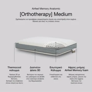 Μαξιλάρι Ύπνου Airfeel Memory Anatomic Orthotherapy 40x60+12 Medium μέτριας σκληρότητας slide 1